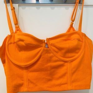 Nice and sexy orange crop top.